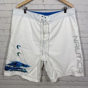 Vintage Y2K Nautica Shorts Trunks Men's 38W Nylon Swimming Hawaiian Beach